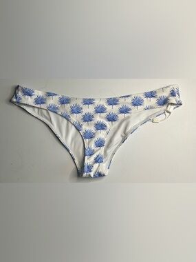 NWT Caroline Constas Women's White & Blue Printed Bikini Bottom